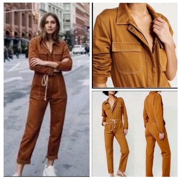 Abercrombie & Fitch Pants - Abercrombie & Fitch Jumpsuit Womens Small Camel Brown Utility Coveralls Romper
